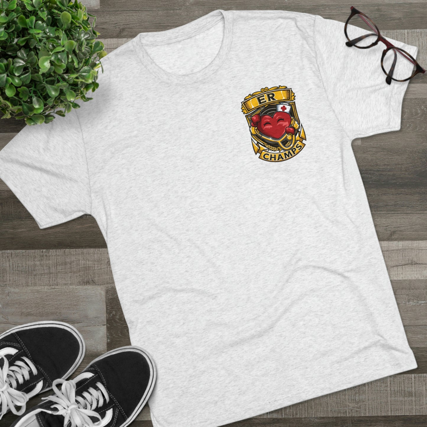 ER CHAMPS (Small Logo) - PREMIUM SOFT - Unisex Tri-Blend Crew Tee (Next Level 6010)