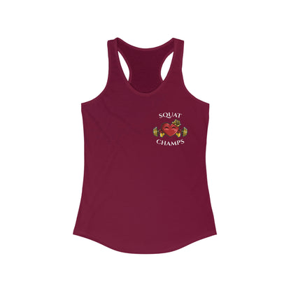 SQUAT CHAMPS (Small Logo) - Women's Ideal Racerback Tank