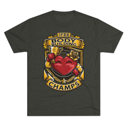 IFBB BODY BUILDING CHAMPS  - PREMIUM SOFT - Unisex Tri-Blend Crew Tee (Next Level 6010)