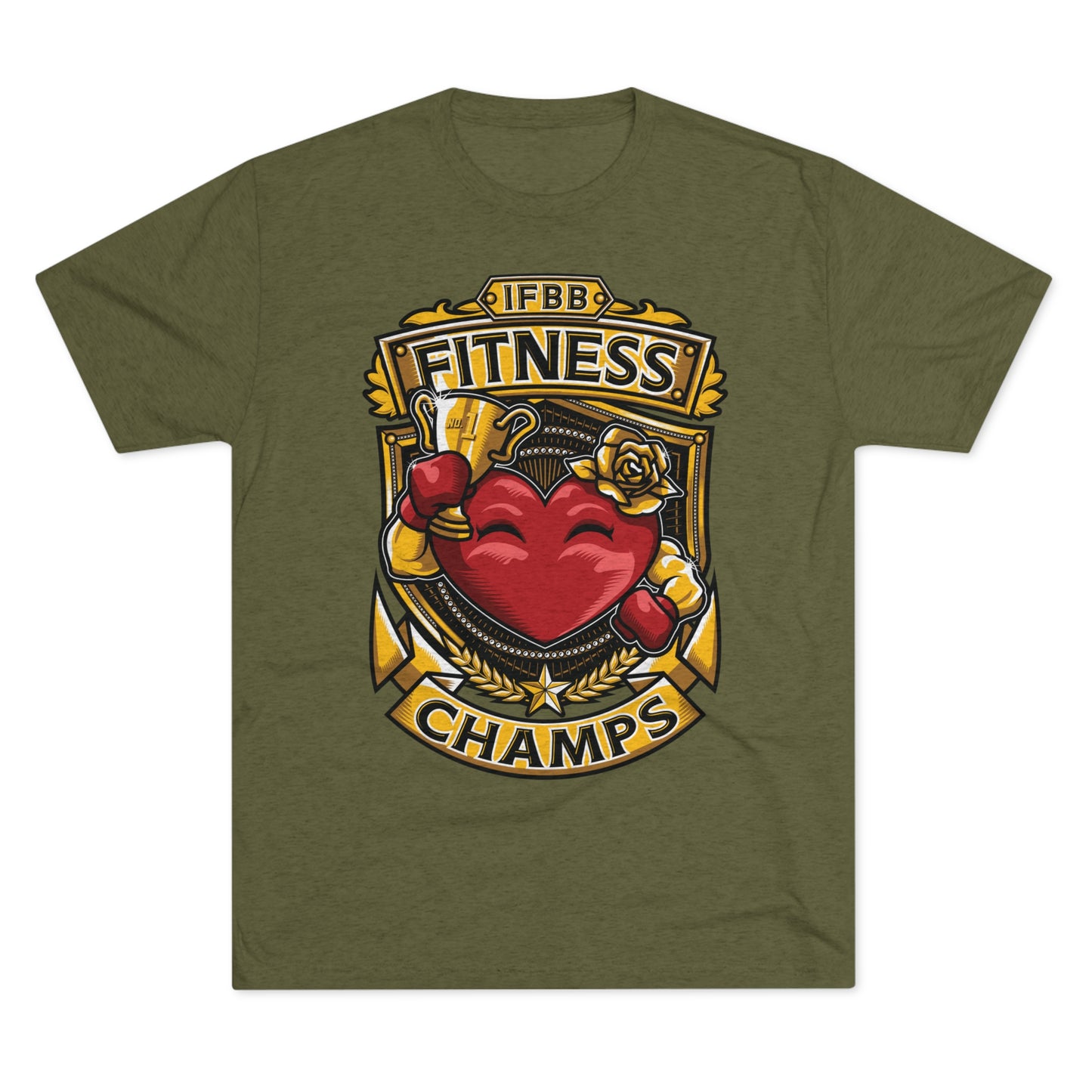 IFBB FITNESS CHAMPS  - PREMIUM SOFT - Unisex Tri-Blend Crew Tee (Next Level 6010)