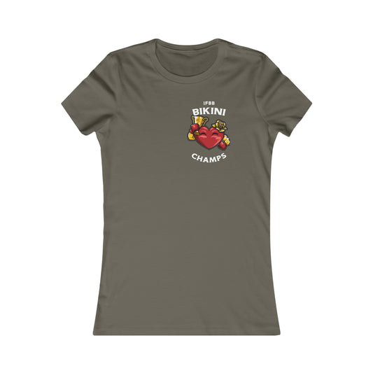 IFBB BIKINI CHAMPS (Small Front Logo) - Women's Favorite Tee (Bella+Canvas)