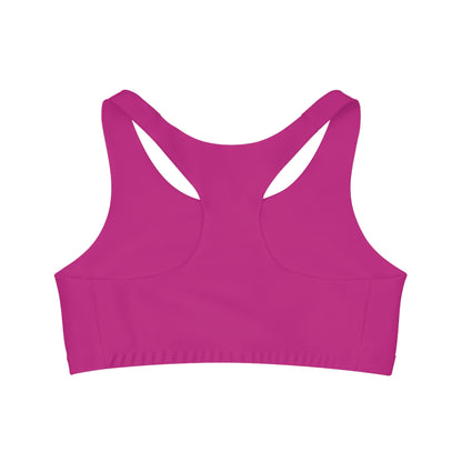 BURPEE CHAMPS - Center Logo - (Pink) - Seamless Sports Bra (AOP)