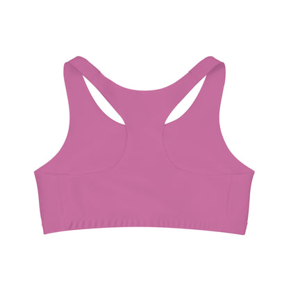IFBB FIGURE CHAMPS - Center Logo - (Pink) - Seamless Sports Bra (AOP)