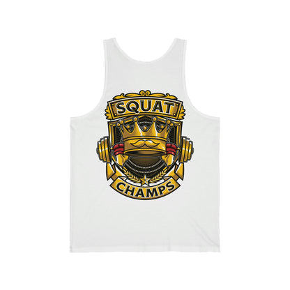 SQUAT CHAMPS (Back Design) - Unisex Jersey Tank