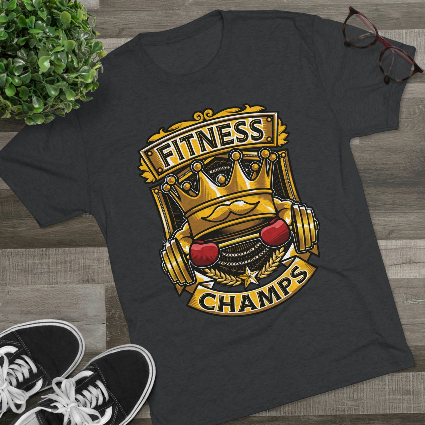 FITNESS CHAMPS - PREMIUM SOFT - Unisex Tri-Blend Crew Tee (Next Level 6010)