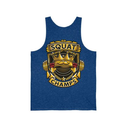 SQUAT CHAMPS (Back Design) - Unisex Jersey Tank
