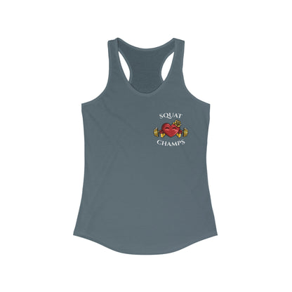 SQUAT CHAMPS (Small Logo) - Women's Ideal Racerback Tank