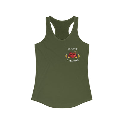 SQUAT CHAMPS (Small Logo) - Women's Ideal Racerback Tank