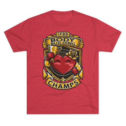 IFBB BODY BUILDING CHAMPS  - PREMIUM SOFT - Unisex Tri-Blend Crew Tee (Next Level 6010)