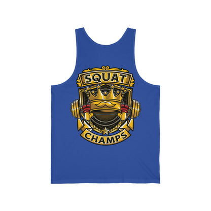 SQUAT CHAMPS (Back Design) - Unisex Jersey Tank