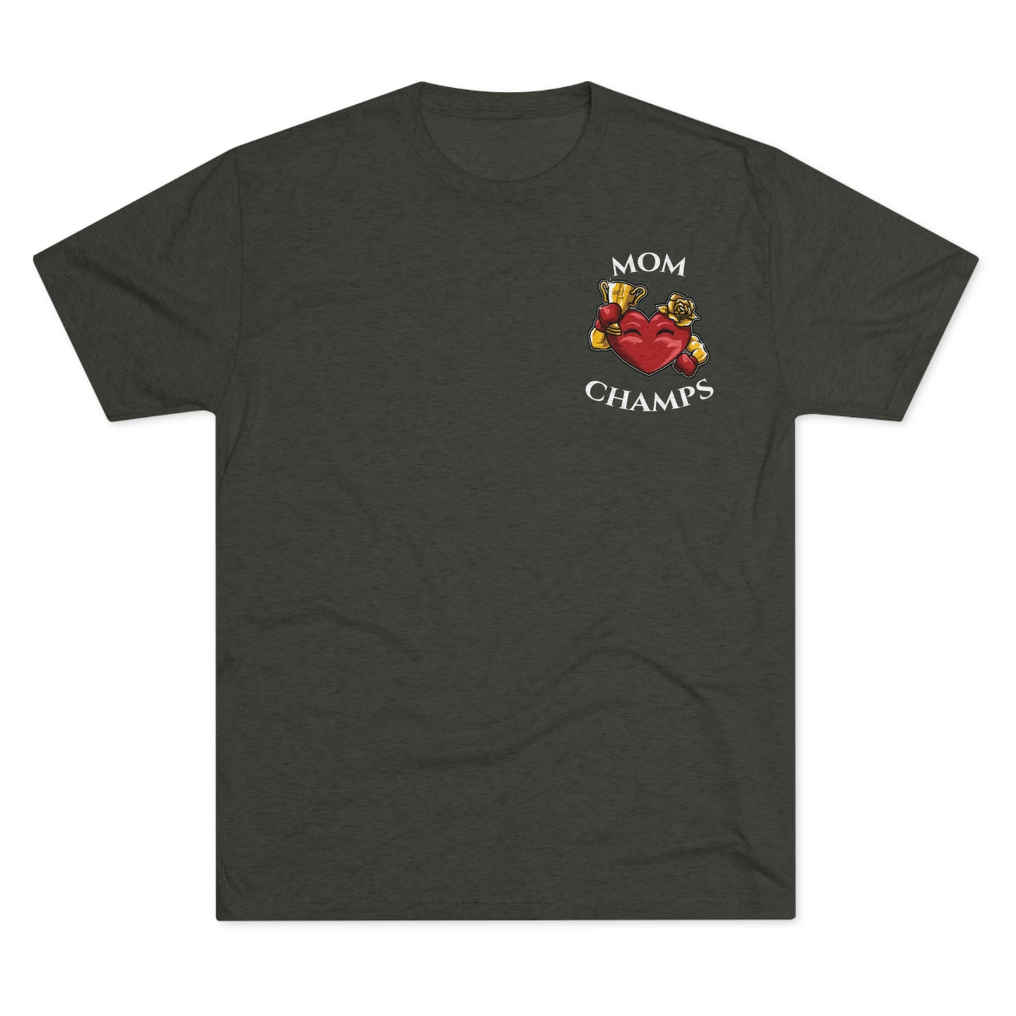 MOM CHAMPS (No Background - Small Logo) - PREMIUM SOFT - Unisex Tri-Blend Crew Tee (Next Level 6010)