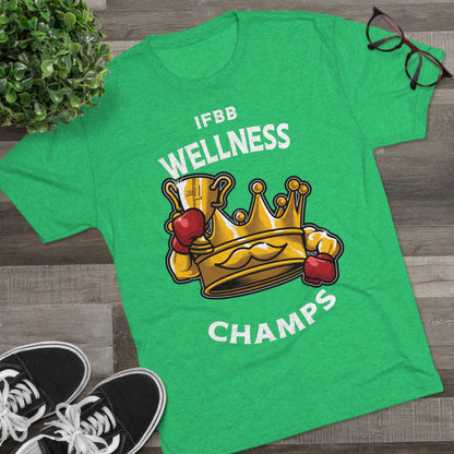 IFBB WELNESS CHAMPS (v2) - PREMIUM SOFT - Unisex Tri-Blend Crew Tee (Next Level 6010)