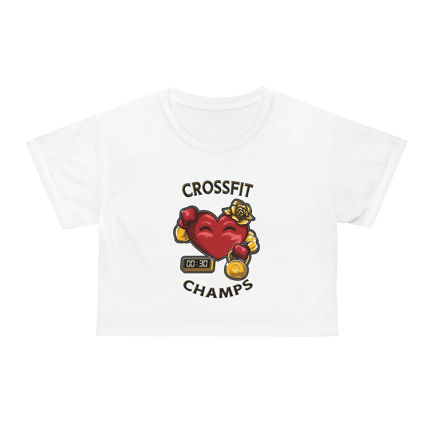 CROSSFIT CHAMPS (White) - Crop Tee (AOP)