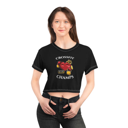 CROSSFIT CHAMPS (Black) - Crop Tee (AOP)