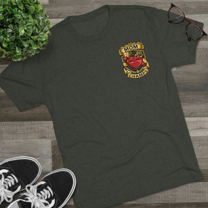 MOM CHAMPS (Small Logo) - PREMIUM SOFT - Unisex Tri-Blend Crew Tee (Next Level 6010)