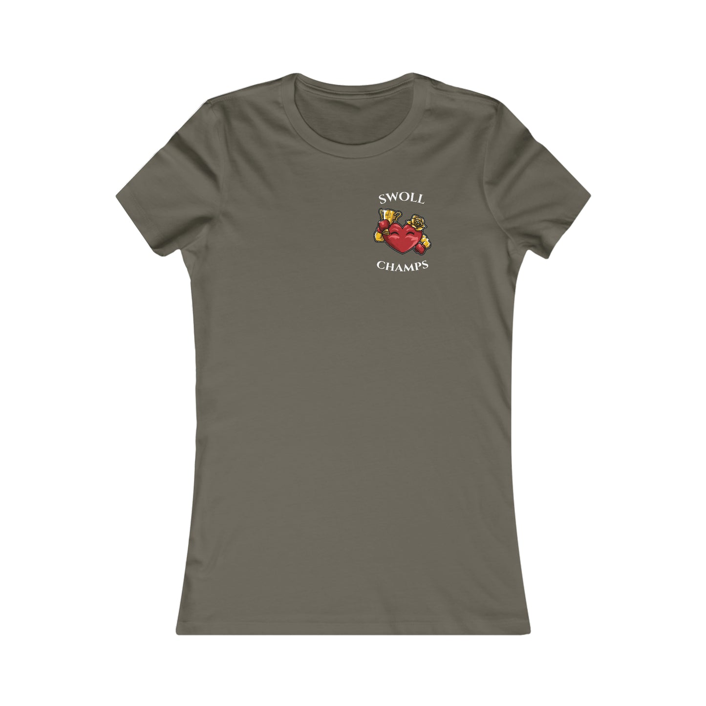 SWOLL CHAMPS! (Small Front Logo) - Women's Favorite Tee (Bella+Canvas)