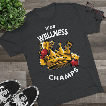 IFBB WELNESS CHAMPS (v2) - PREMIUM SOFT - Unisex Tri-Blend Crew Tee (Next Level 6010)