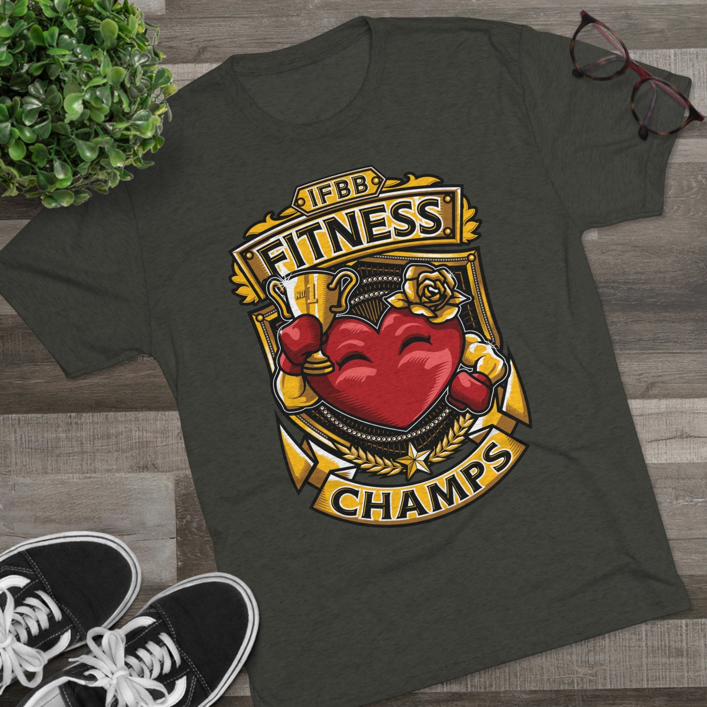 IFBB FITNESS CHAMPS  - PREMIUM SOFT - Unisex Tri-Blend Crew Tee (Next Level 6010)