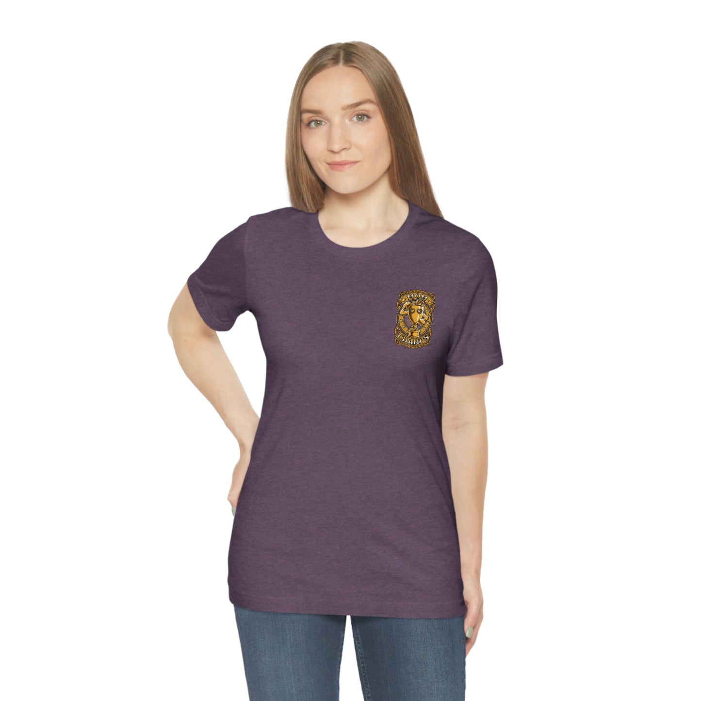 Mom Champs (Gold -Front & Back)! Unisex Jersey Short Sleeve Tee (Bella+Canvas)