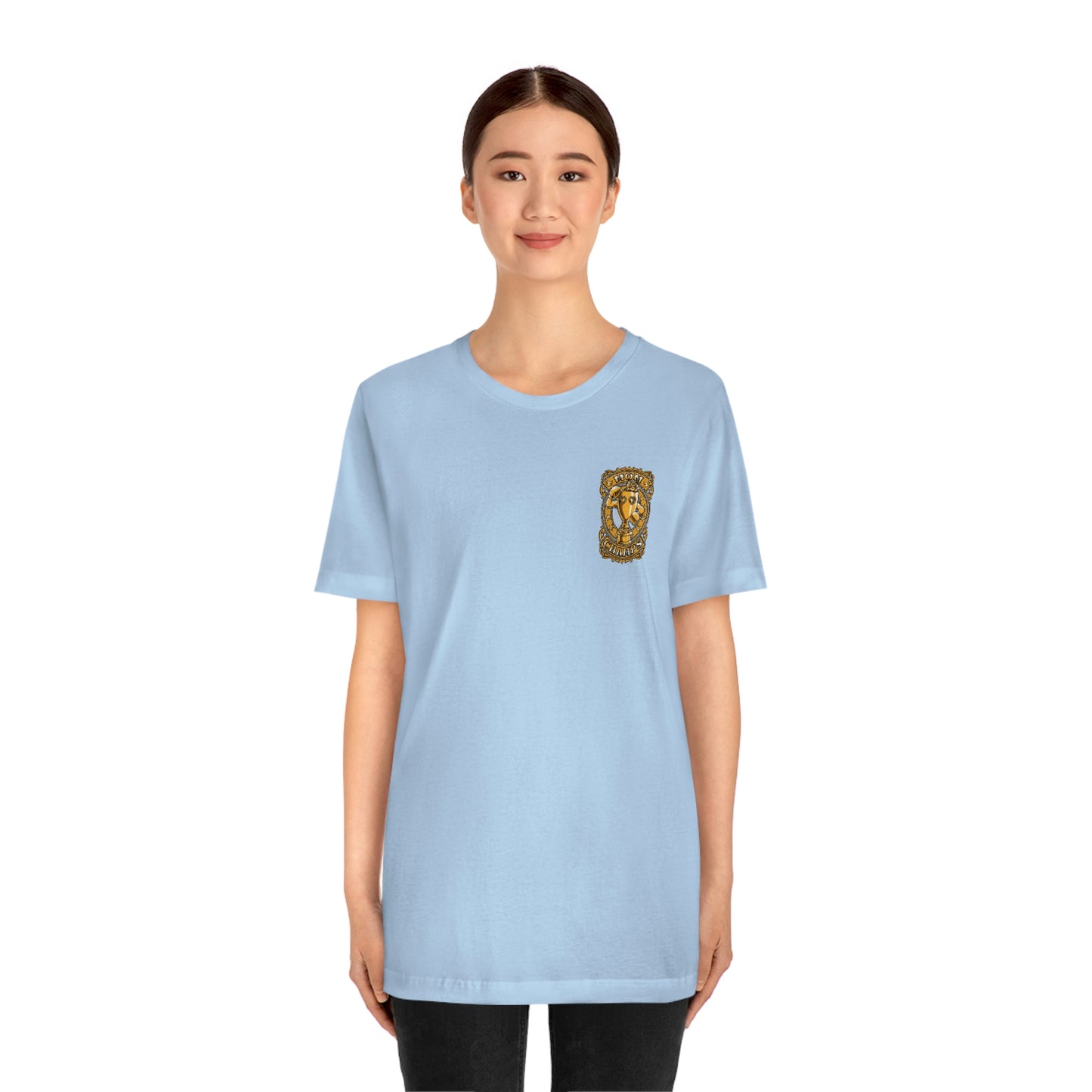 Mom Champs (Gold -Front & Back)! Unisex Jersey Short Sleeve Tee (Bella+Canvas)