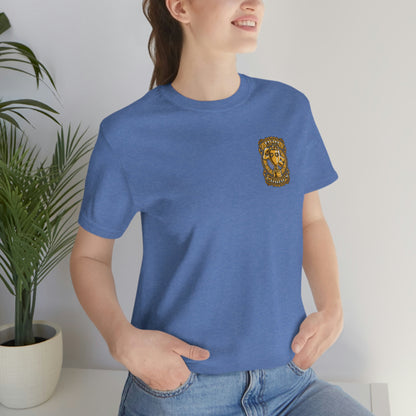 Mom Champs (Gold -Front & Back)! Unisex Jersey Short Sleeve Tee (Bella+Canvas)
