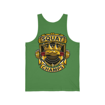 SQUAT CHAMPS (Back Design) - Unisex Jersey Tank