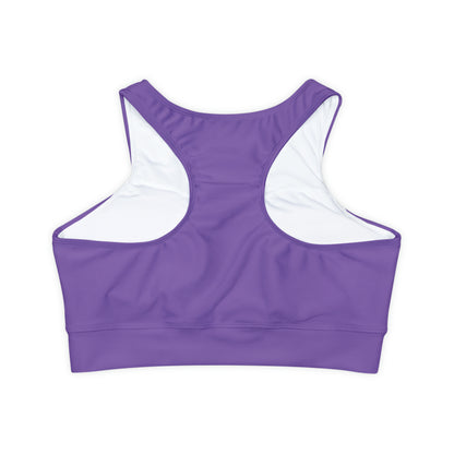 IFBB FIGURE CHAMPS (PURPLE) - Fully Lined, Padded Sports Bra (AOP)