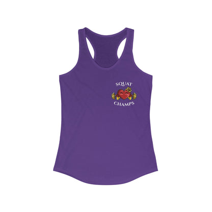 SQUAT CHAMPS (Small Logo) - Women's Ideal Racerback Tank