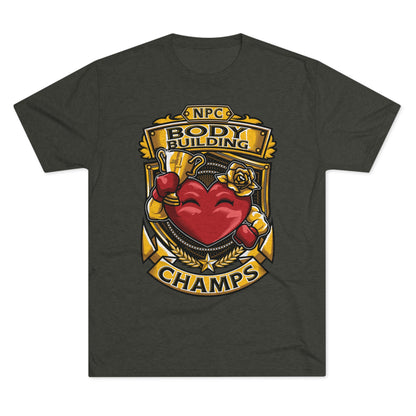 NPC BODY BUILDING CHAMPS  - PREMIUM SOFT - Unisex Tri-Blend Crew Tee (Next Level 6010)