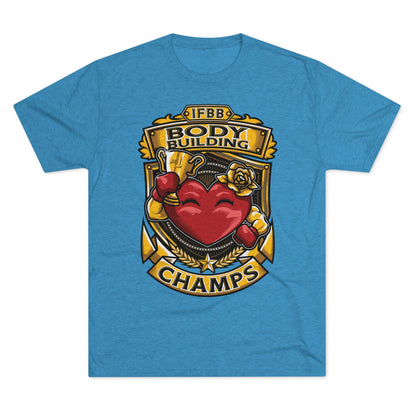IFBB BODY BUILDING CHAMPS  - PREMIUM SOFT - Unisex Tri-Blend Crew Tee (Next Level 6010)
