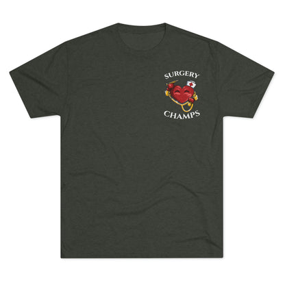 SURGERY CHAMPS (Small Logo) - PREMIUM SOFT - Unisex Tri-Blend Crew Tee (Next Level 6010)