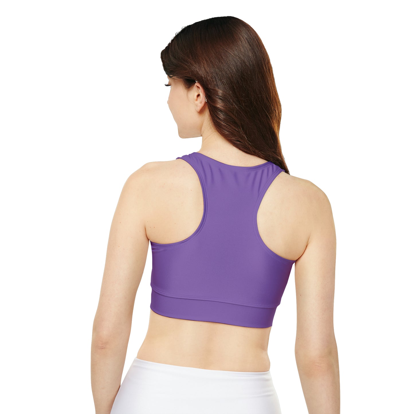 IFBB FIGURE CHAMPS (PURPLE) - Fully Lined, Padded Sports Bra (AOP)