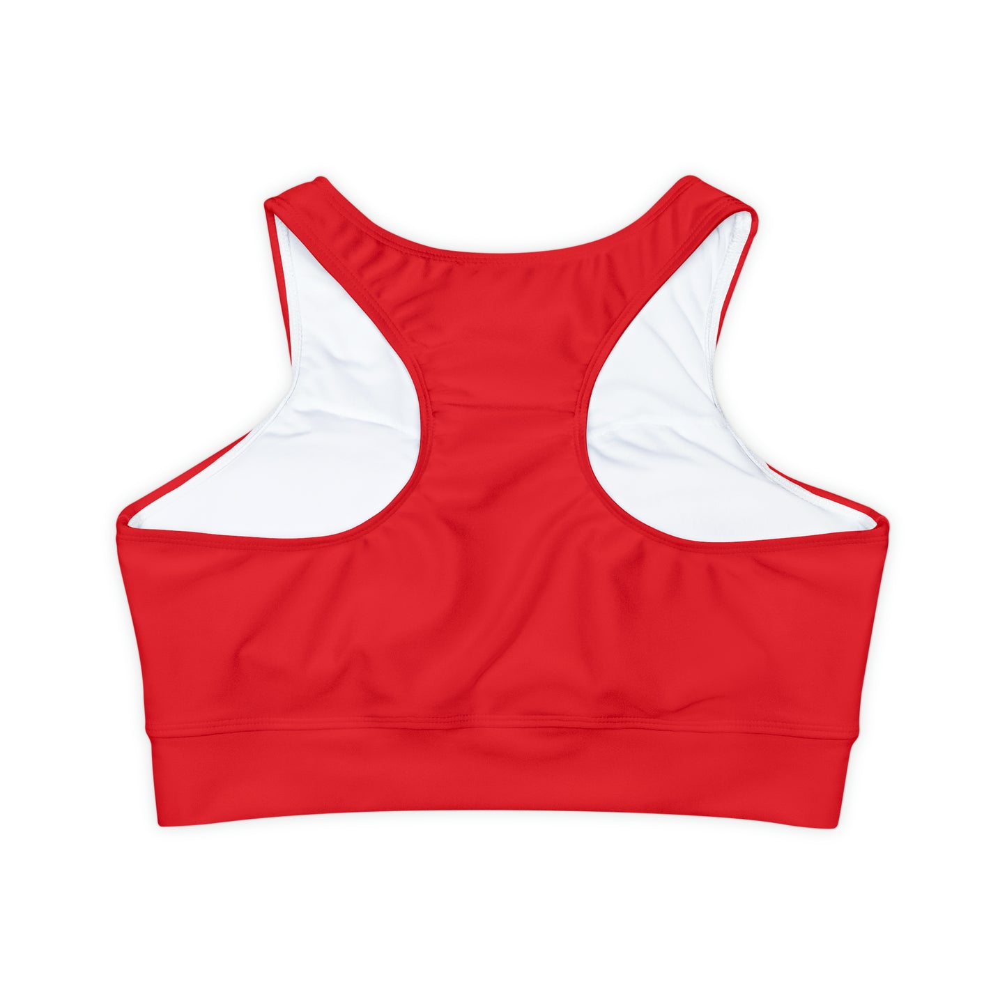 WOD CHAMPS (Red) - Fully Lined, Padded Sports Bra (AOP)