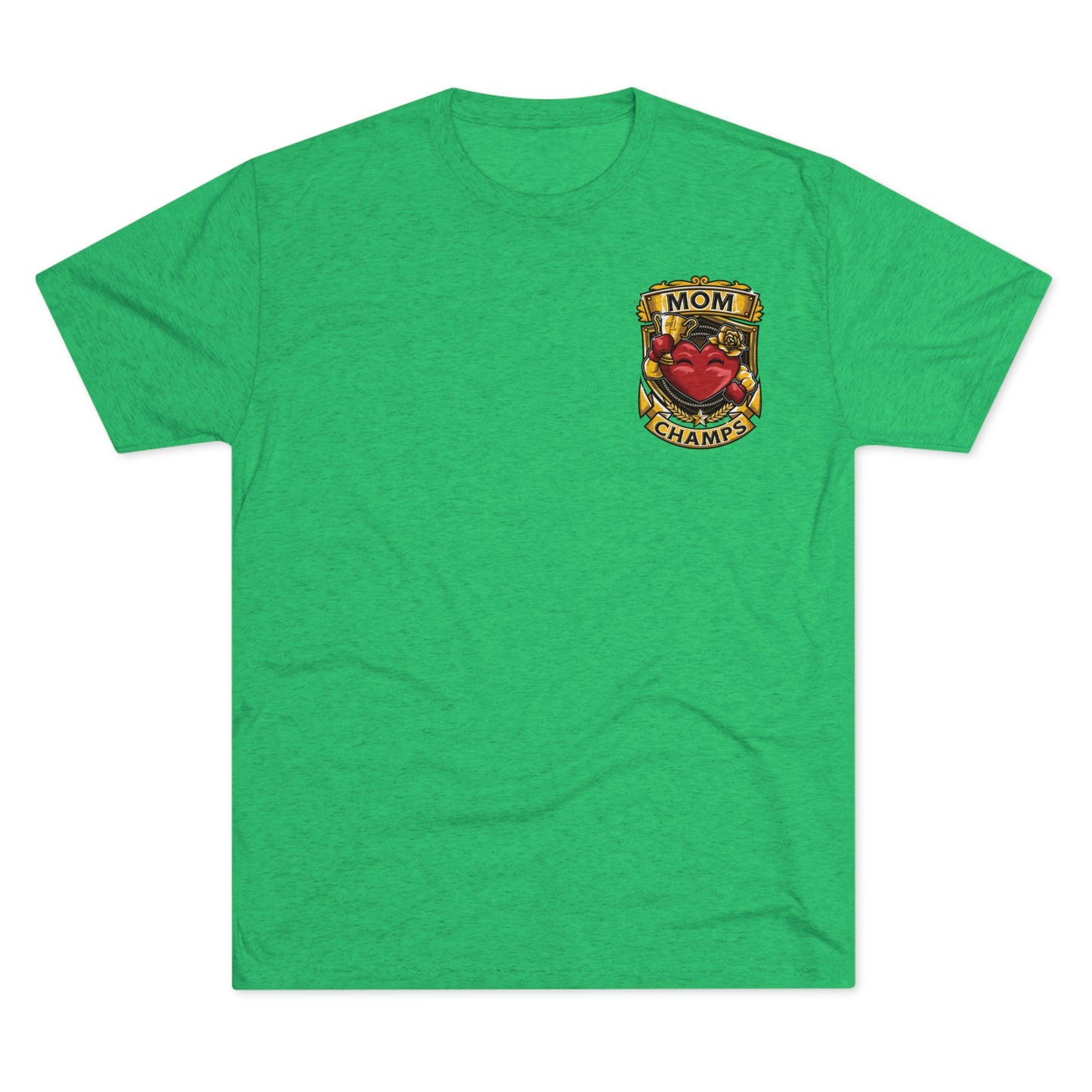 MOM CHAMPS (Small Logo) - PREMIUM SOFT - Unisex Tri-Blend Crew Tee (Next Level 6010)