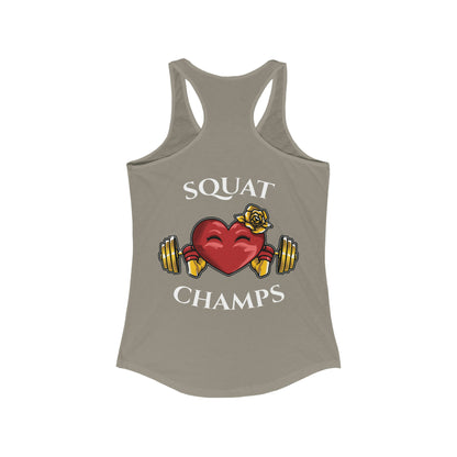 SQUAT CHAMPS (Back design) - Women's Ideal Racerback Tank