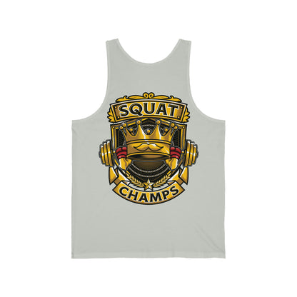 SQUAT CHAMPS (Back Design) - Unisex Jersey Tank
