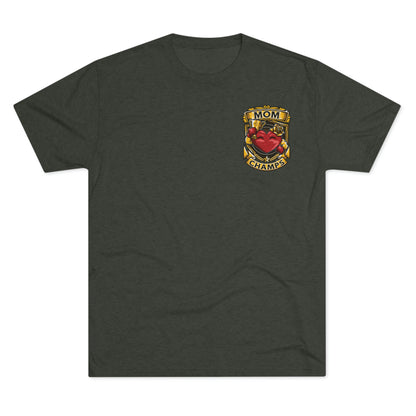 MOM CHAMPS (Small Logo) - PREMIUM SOFT - Unisex Tri-Blend Crew Tee (Next Level 6010)