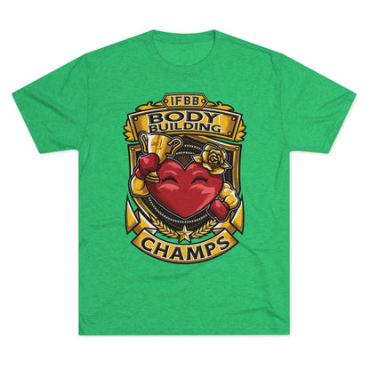 IFBB BODY BUILDING CHAMPS  - PREMIUM SOFT - Unisex Tri-Blend Crew Tee (Next Level 6010)