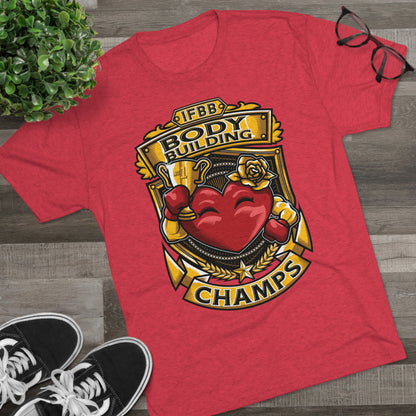 IFBB BODY BUILDING CHAMPS  - PREMIUM SOFT - Unisex Tri-Blend Crew Tee (Next Level 6010)