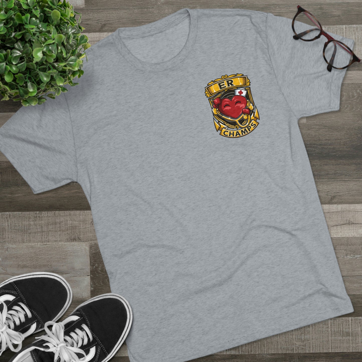 ER CHAMPS (Small Logo) - PREMIUM SOFT - Unisex Tri-Blend Crew Tee (Next Level 6010)