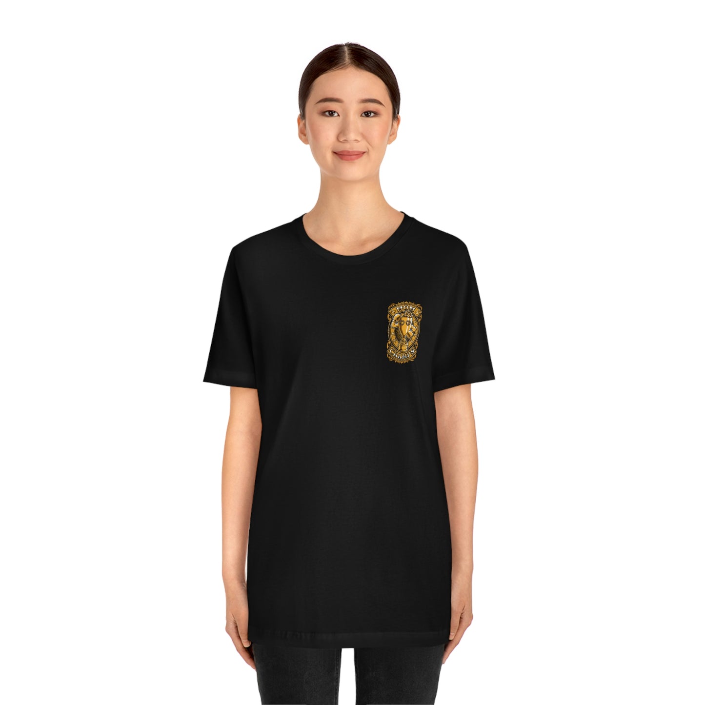 Mom Champs (Gold -Front & Back)! Unisex Jersey Short Sleeve Tee (Bella+Canvas)
