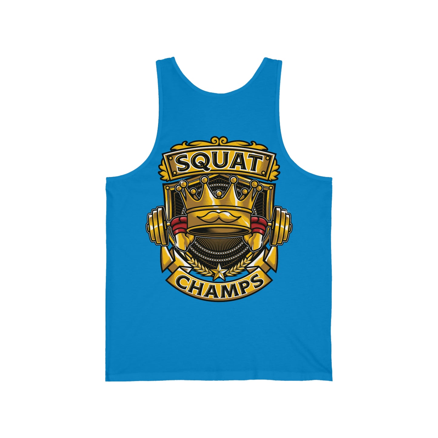 SQUAT CHAMPS (Back Design) - Unisex Jersey Tank