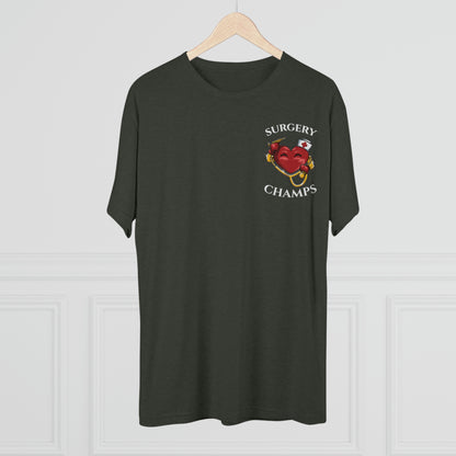 SURGERY CHAMPS (Small Logo) - PREMIUM SOFT - Unisex Tri-Blend Crew Tee (Next Level 6010)