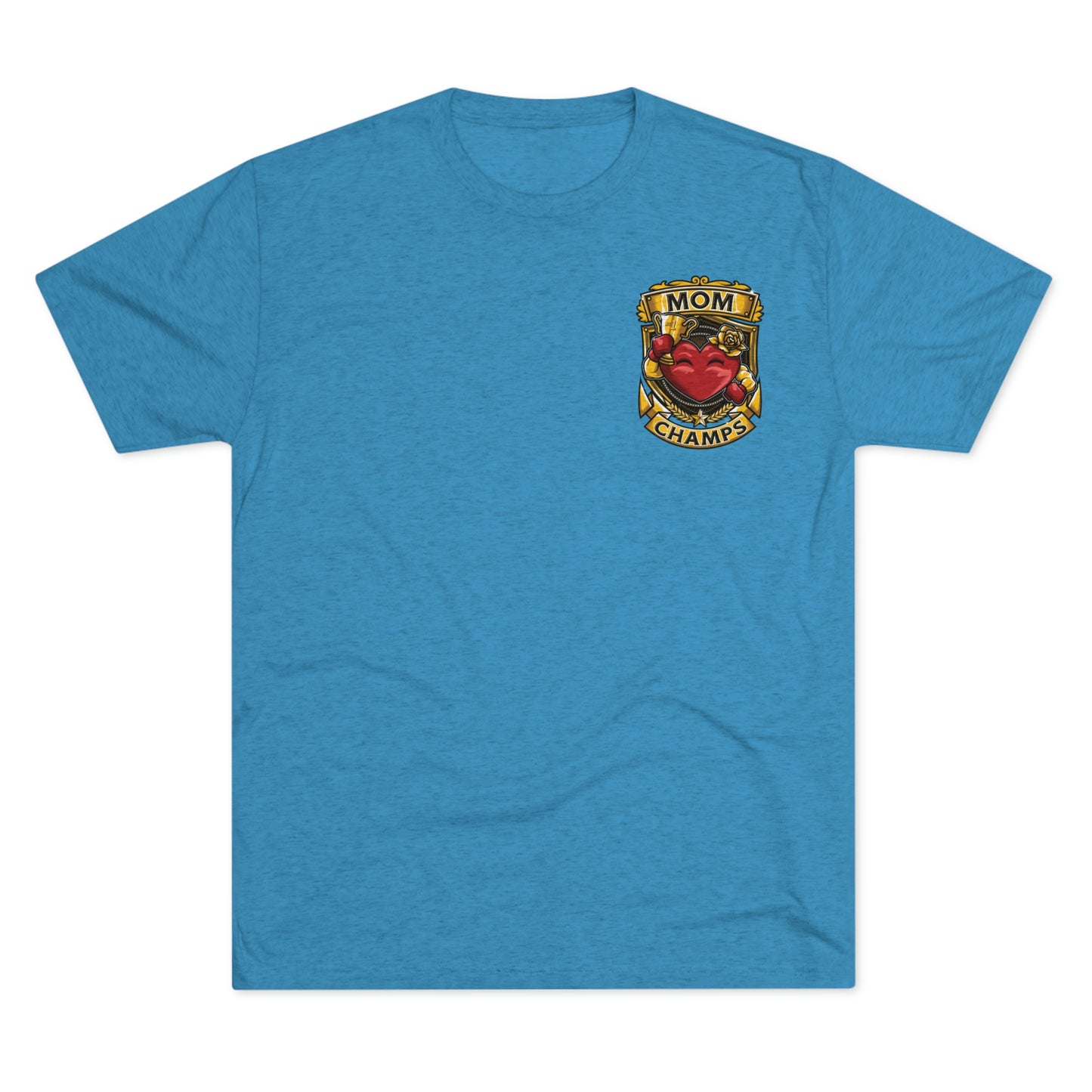 MOM CHAMPS (Small Logo) - PREMIUM SOFT - Unisex Tri-Blend Crew Tee (Next Level 6010)