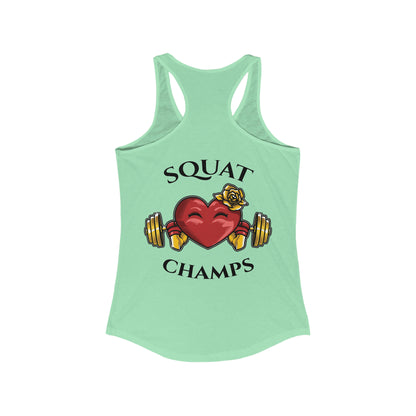 SQUAT CHAMPS (Back design) - Women's Ideal Racerback Tank