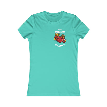 IFBB BIKINI CHAMPS (Small Front Logo) - Women's Favorite Tee (Bella+Canvas)