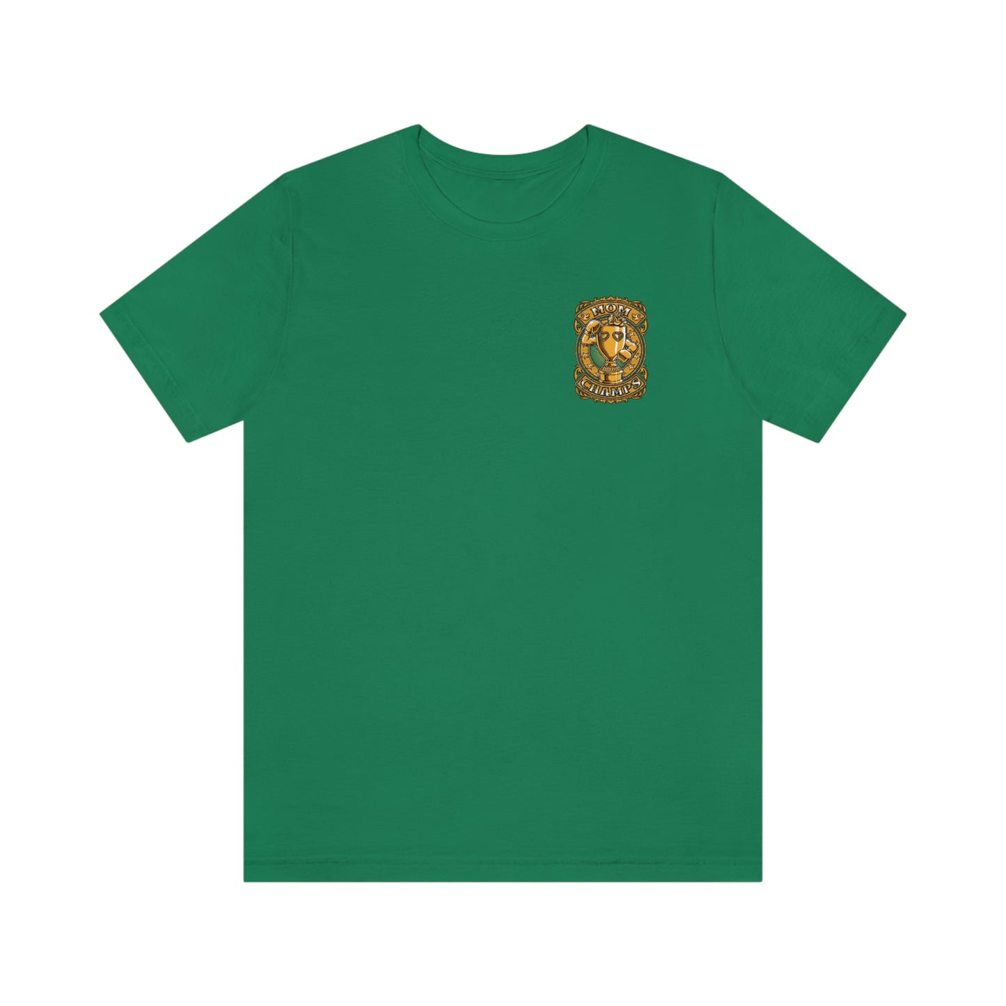 Mom Champs (Gold -Front & Back)! Unisex Jersey Short Sleeve Tee (Bella+Canvas)