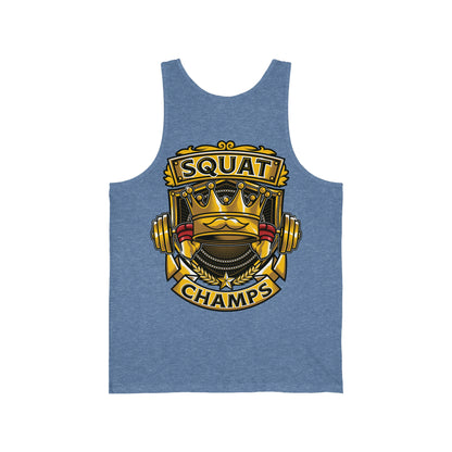 SQUAT CHAMPS (Back Design) - Unisex Jersey Tank