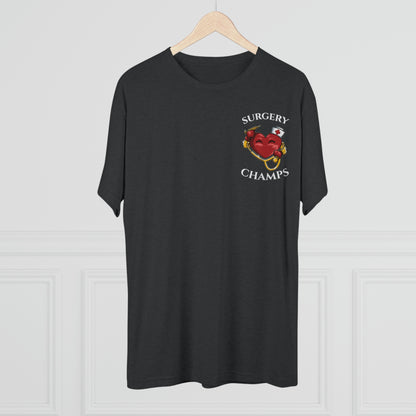 SURGERY CHAMPS (Small Logo) - PREMIUM SOFT - Unisex Tri-Blend Crew Tee (Next Level 6010)