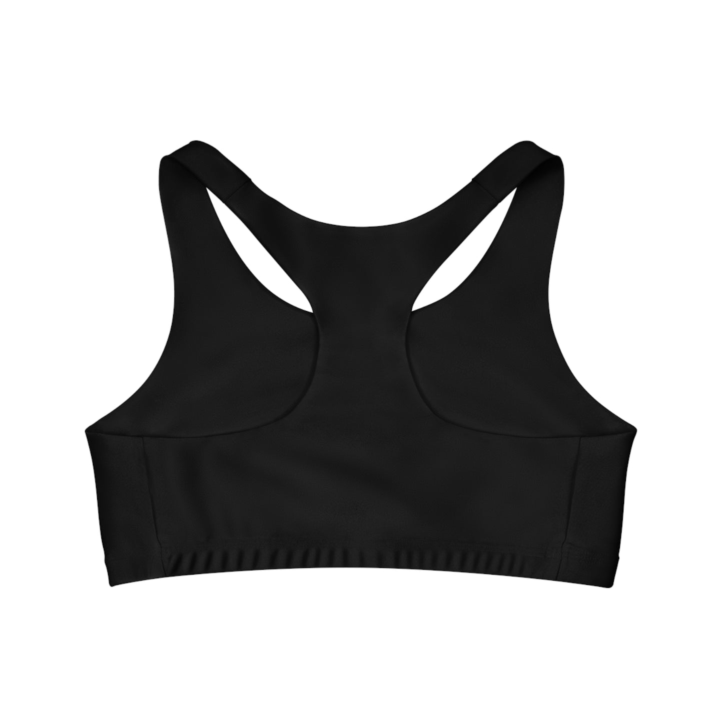 CROSSFIT CHAMPS  - Center Logo - (Black) - Seamless Sports Bra (AOP)